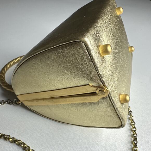 Rare Inge Christopher Soft Gold Metal Evening Clutch, Cocktail Minaudière Purse - Picture 5 of 16